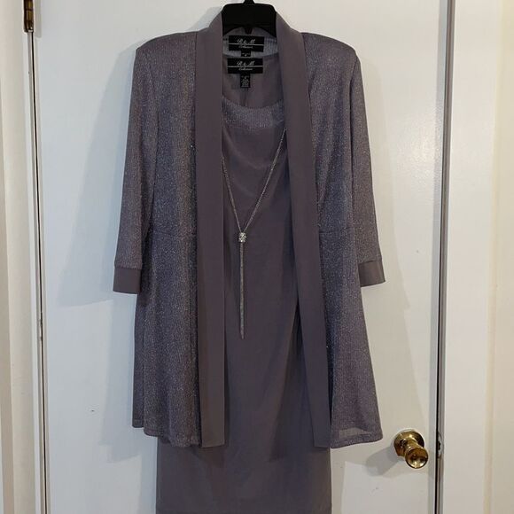 New with Tags R&M Collection Sparkling Silver& Gray Two piece- dress Women’s 6 - Picture 2 of 11